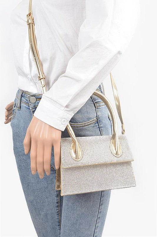 TEEK - Single Handle Rhinestone Metallic Crossbody Bag BAG TEEK FG