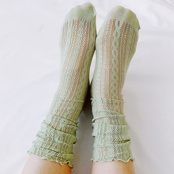 TEEK - White Slouch Crochet Lace Socks 2 Pairs SOCKS TEEK FG   