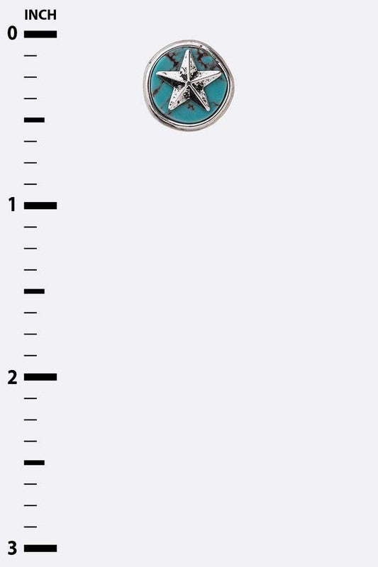 TEEK - Silver Lone Star Turquoise Stud Earrings JEWELRY TEEK FG