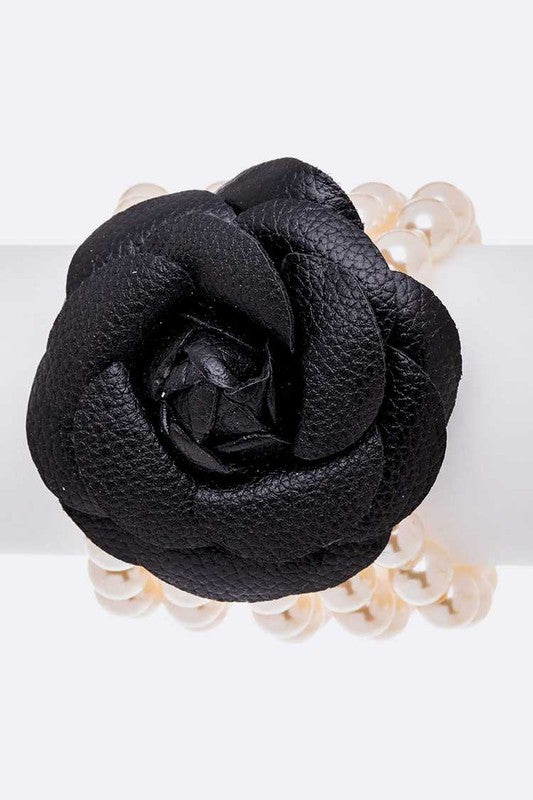 TEEK - Rose Pearl Layer Stretch Bracelet JEWELRY TEEK FG Black