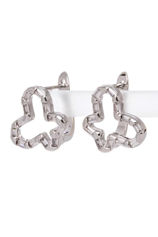 TEEK - Rhodium Butterfly Cubic Zirconia Ear Hugger Hoops JEWELRY TEEK FG