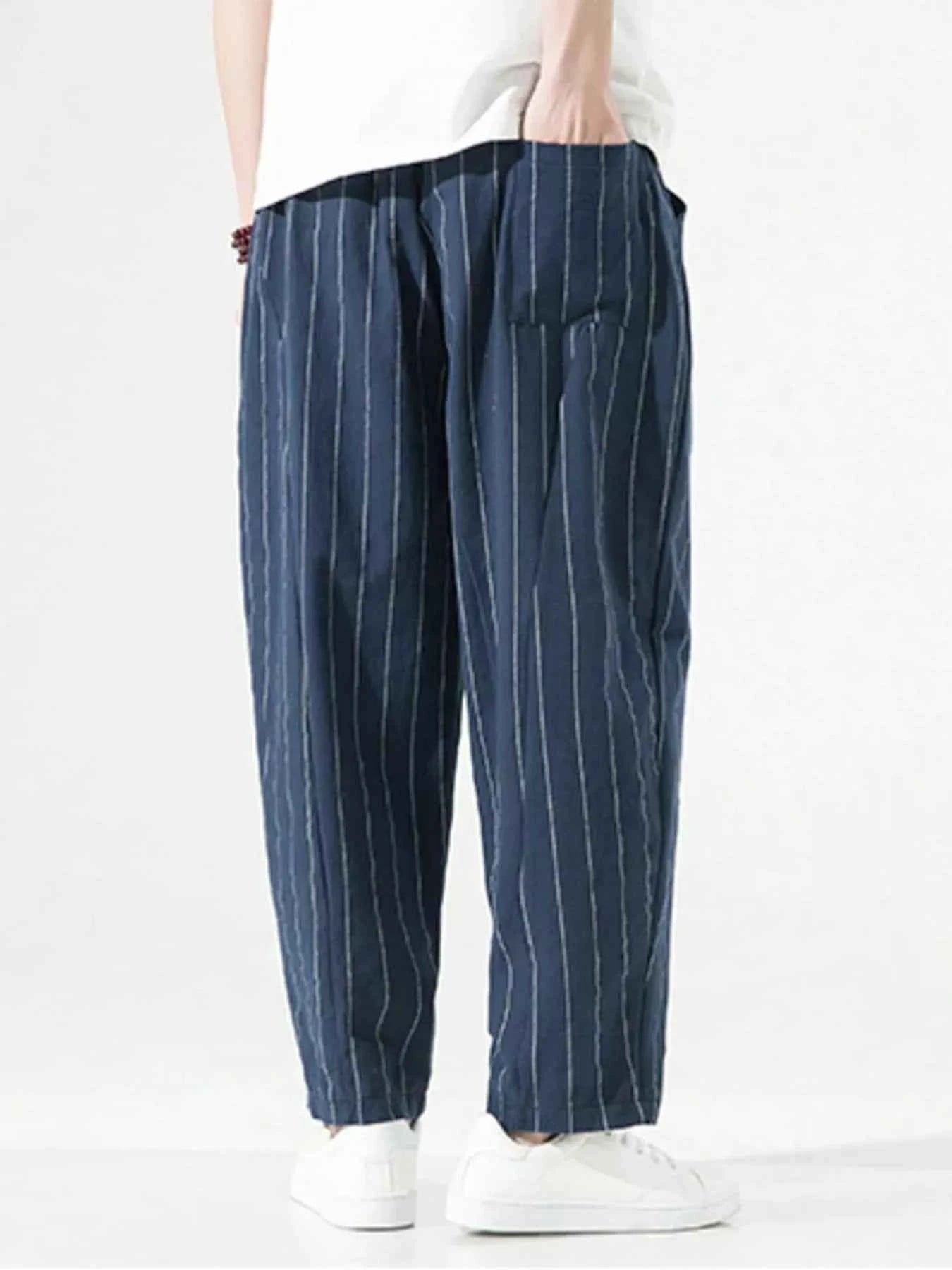 TEEK - Mens Plus Size Striped Casual Loose Pants PANTS TEEK Trend