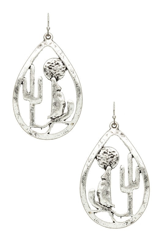 TEEK - Desert Cactus Cutout Earrings JEWELRY TEEK FG SILVER