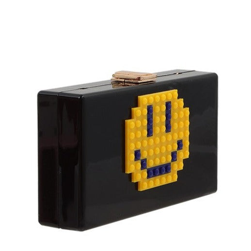 TEEK - Pixelated Smiley Face Clutch Evening Bag BAG TEEK FG