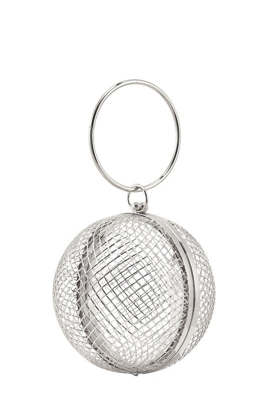 TEEK - Metal Cage Ball Shape Clutch BAG TEEK FG SILVER