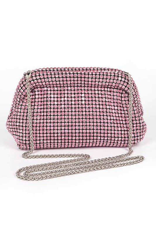TEEK - Oversize Rhinestone Convertible Soft Clutch Bag BAG TEEK FG Pink