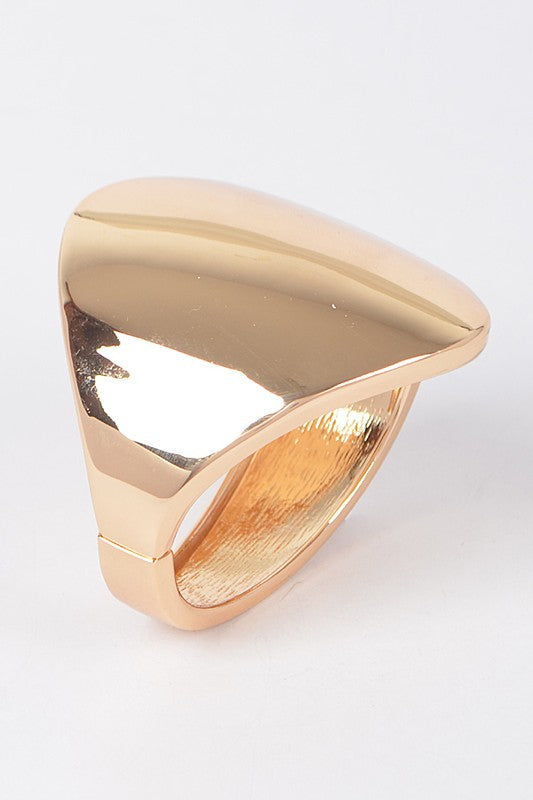 TEEK - Gold Polished Oversize Oval Hinged Bangle JEWELRY TEEK FG