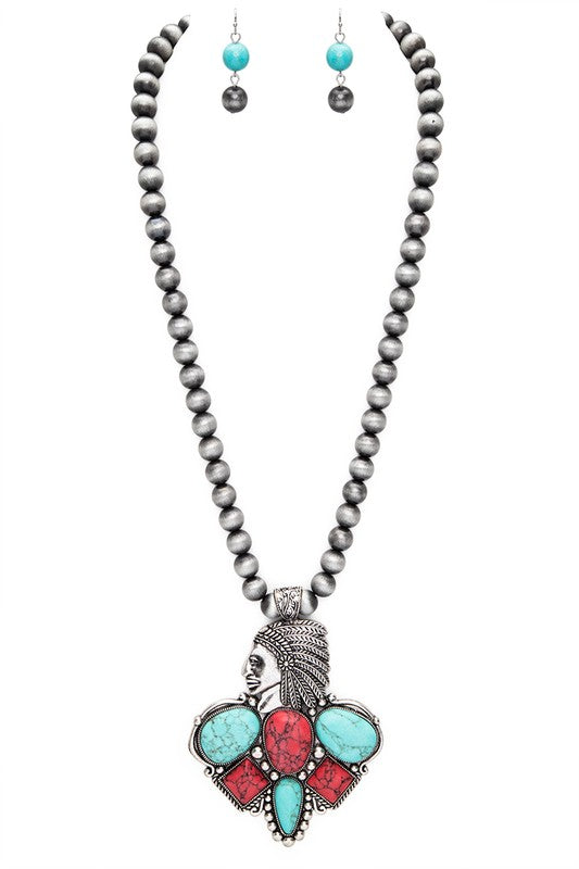 TEEK - Mix Stone Oversize Western Necklace Set JEWELRY TEEK FG