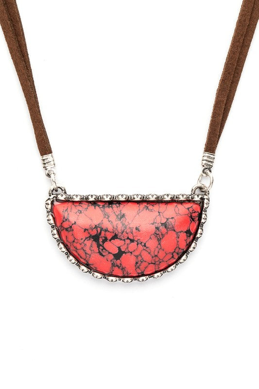 TEEK - Stone Pendant Western Necklace JEWELRY TEEK FG Red