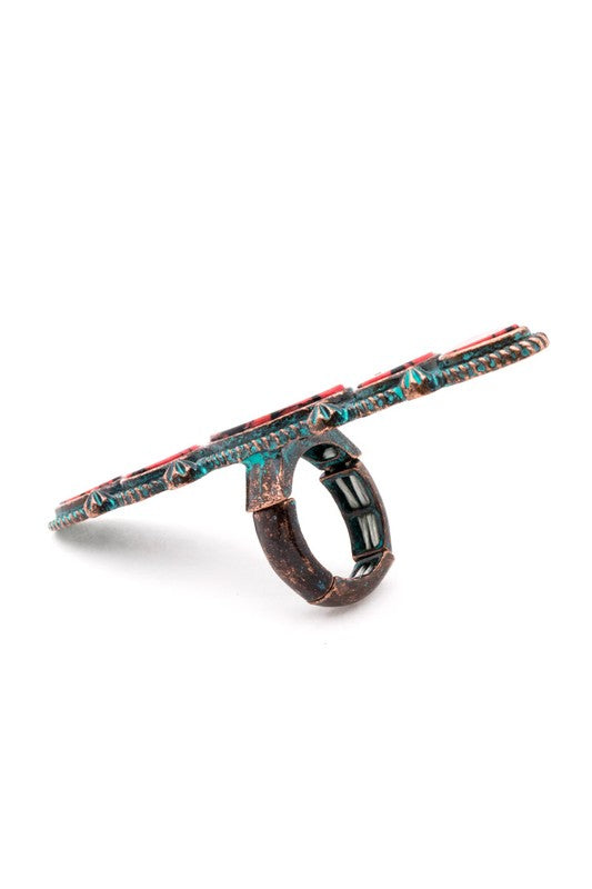 TEEK - Oversized Iconic Stone Western Stretch Ring JEWELRY TEEK FG