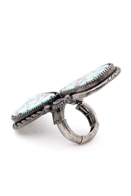 TEEK - Oversize Vintage Stone Western Stretch Ring JEWELRY TEEK FG