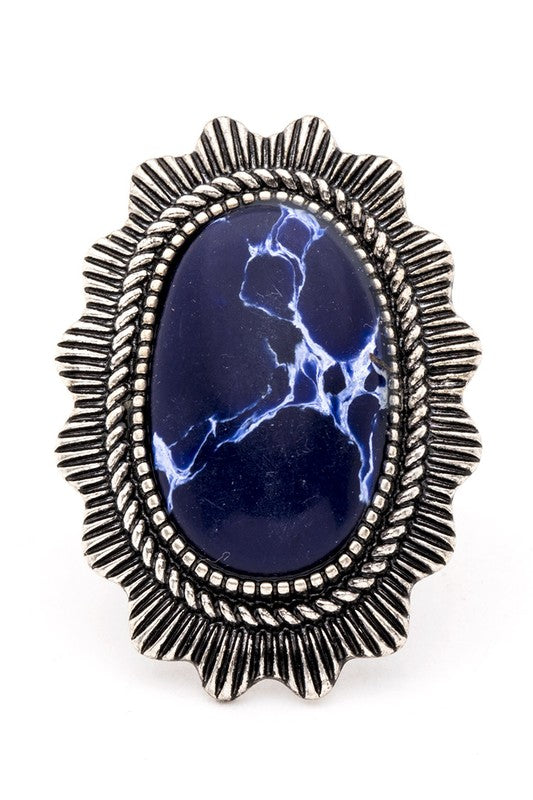 TEEK - Oversize Western Stone Ring JEWELRY TEEK FG Blue