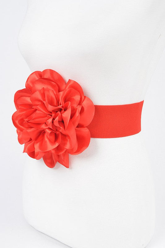 TEEK - Oversized Satin Flower Elastic Belt BELT TEEK FG