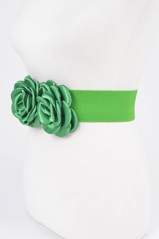 TEEK - Satin Double Flower Elastic Belt BELT TEEK FG