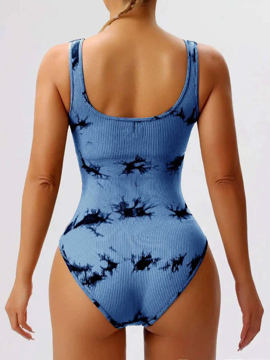 TEEK - Tie-Dye Scoop Neck Wide Strap Bodysuit TOPS TEEK Trend