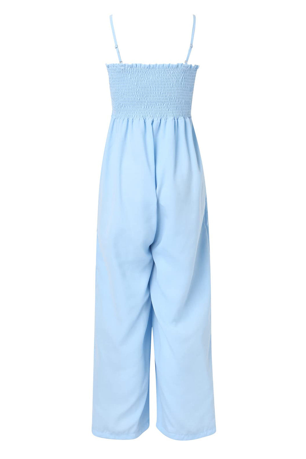 TEEK - Smocked Spaghetti Strap Wide Leg Jumpsuit JUMPSUIT TEEK Trend