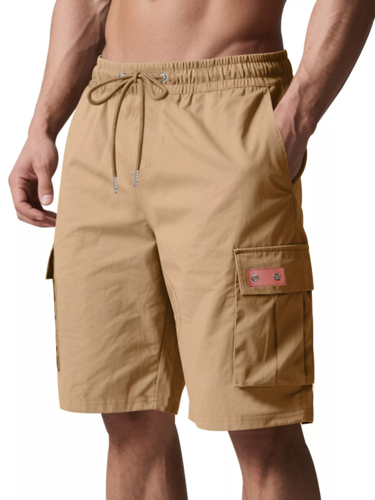 TEEK - Mens Full Size Cargo Shorts with Drawstring Plus Size SHORTS TEEK Trend