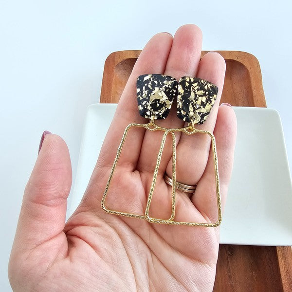 TEEK - Ariana Black Gold Flake Earrings JEWELRY TEEK FG