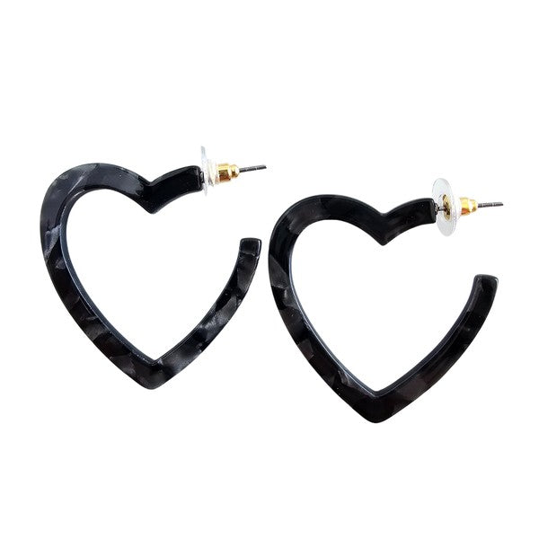 TEEK - Heart Hoops - Black JEWELRY TEEK FG