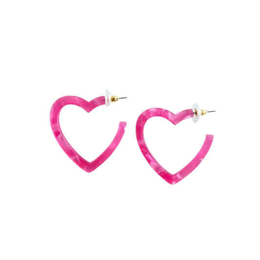 TEEK - Heart Hoops - Hot Pink JEWELRY TEEK FG