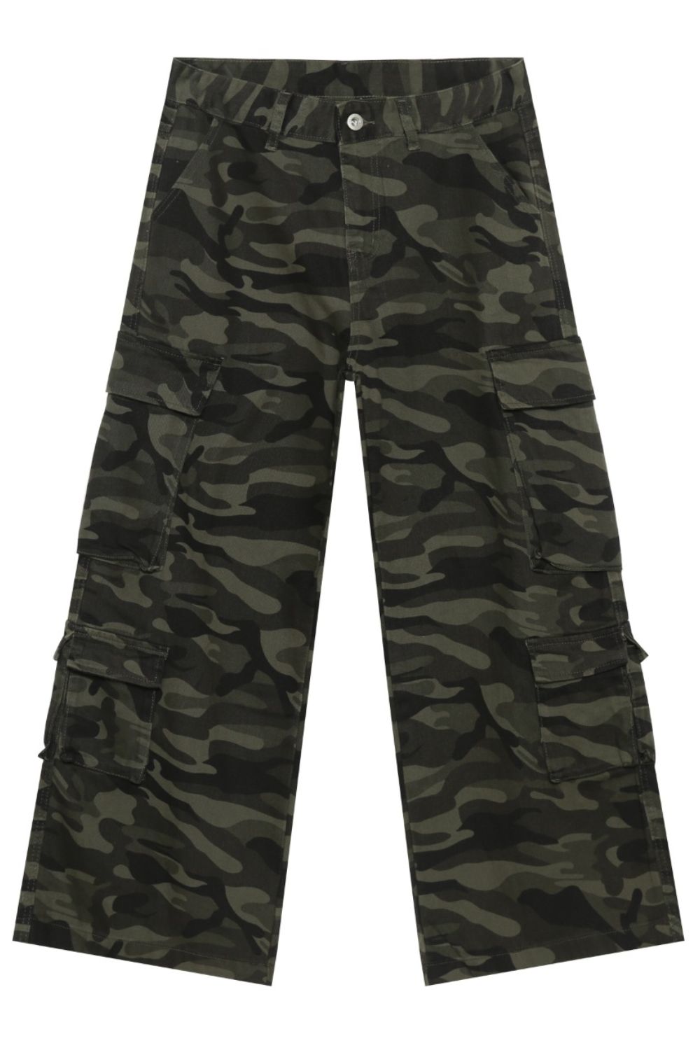 TEEK - Mens Black Camouflage Wide Leg Cargo Jeans PANTS TEEK Trend