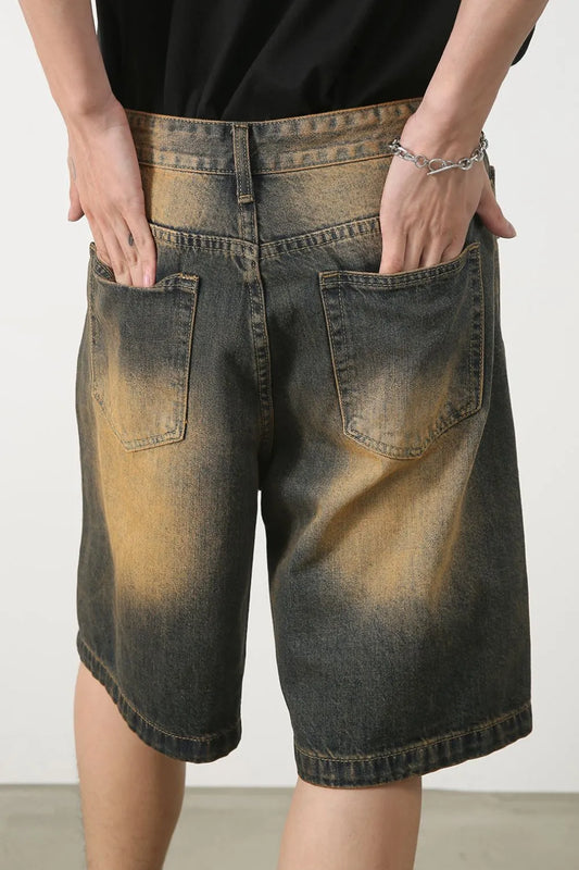 TEEK - Mens Olive Brown Wasteland Style Demin Pocketed Shorts SHORTS TEEK Trend