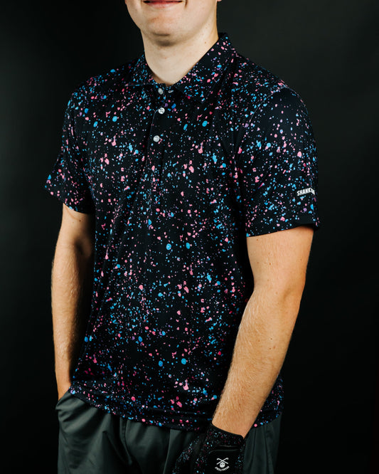TEEK - Paint Splatter Polo Black TOPS TEEK SIG