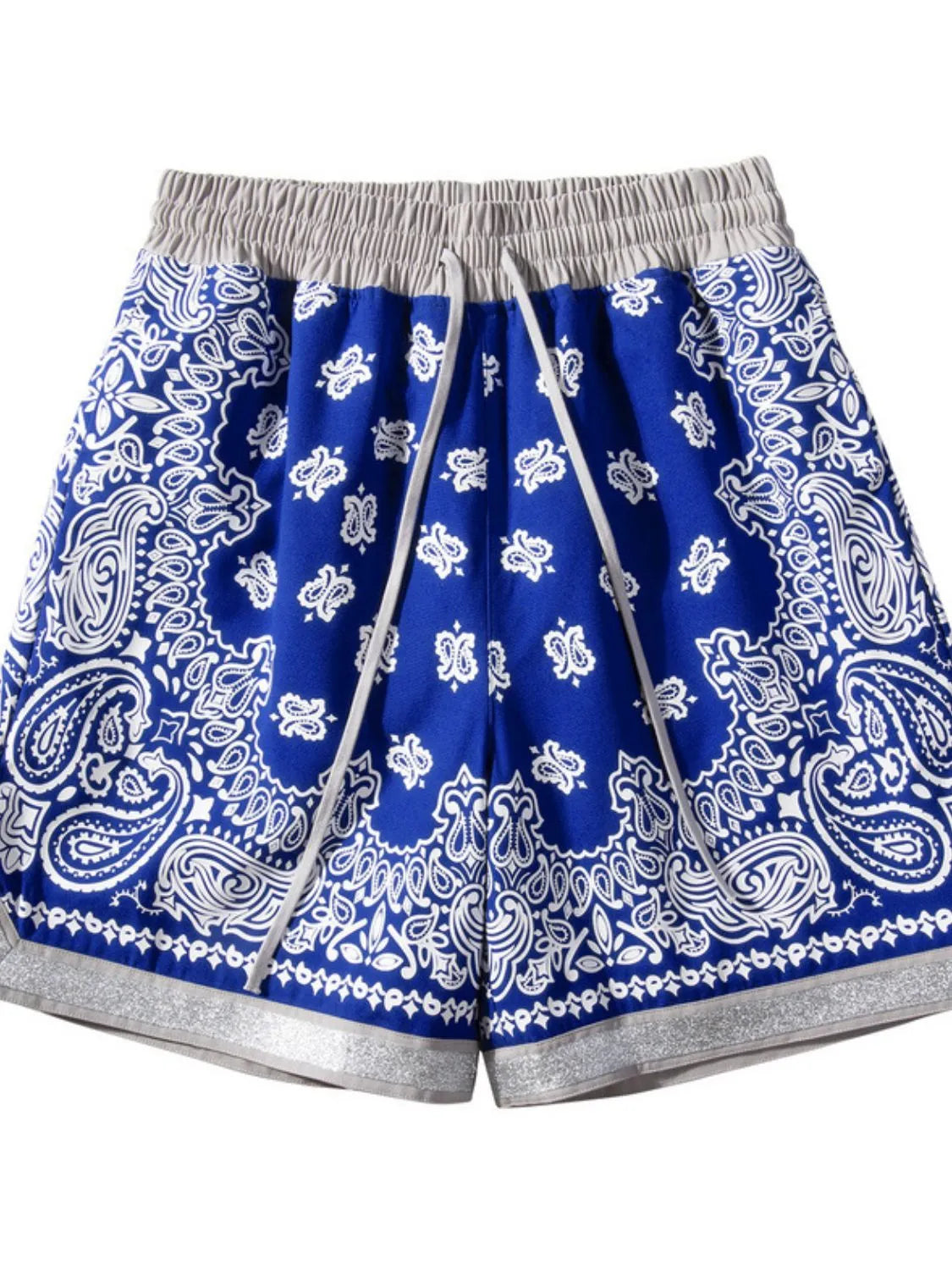 TEEK - Mens Drawstring Printed Pocketed Shorts SHORTS TEEK Trend Royal Blue M