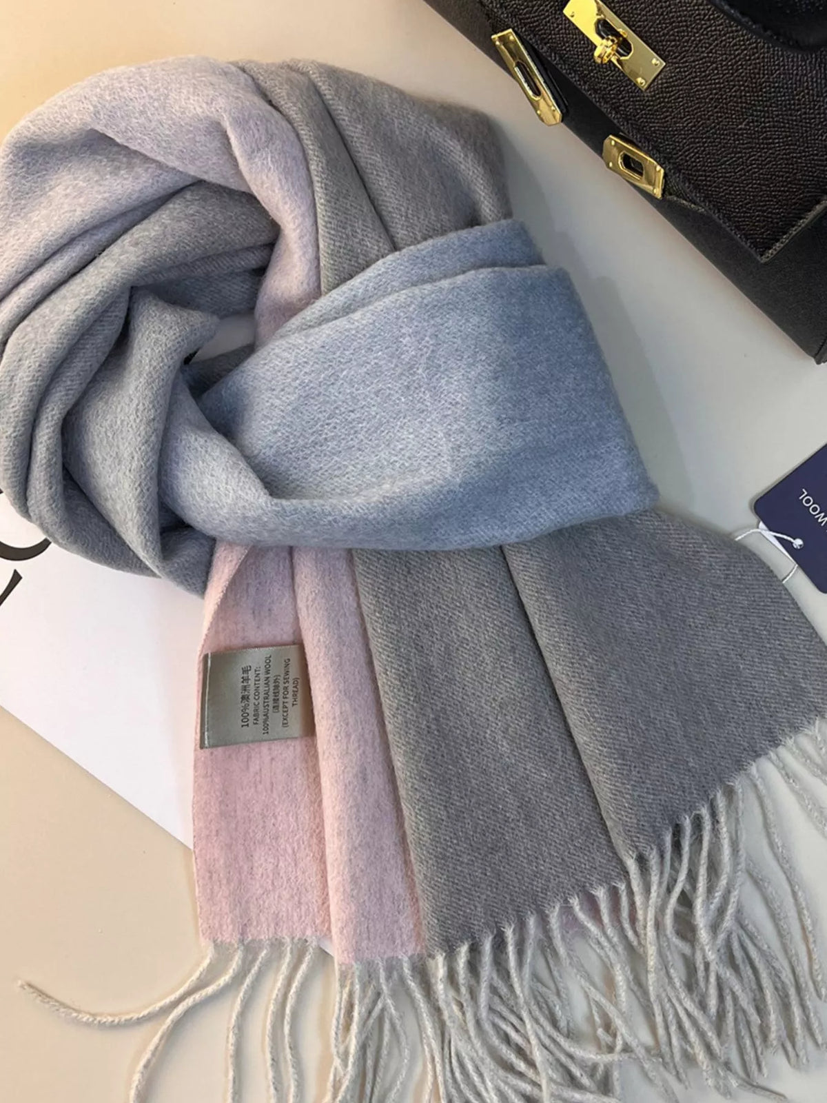 TEEK - Color Block Fringe Scarf SCARF TEEK Trend Pink One Size