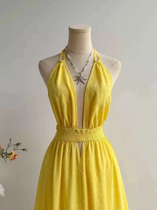TEEK - Swiss Dot Halter Neck Dress DRESS TEEK Trend