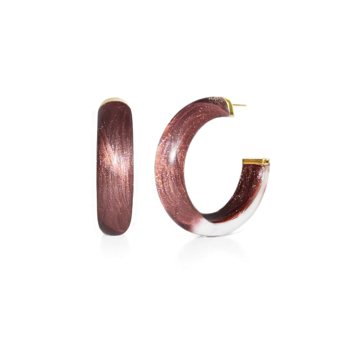 TEEK - Small Illusion Lucite Hoop Earrings | Neutrals JEWELRY TEEK GNH COCOA