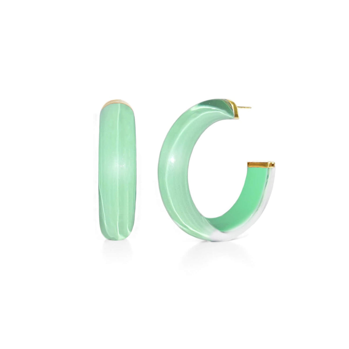 TEEK - Small Illusion Lucite Hoop Earrings JEWELRY TEEK GNH MINT