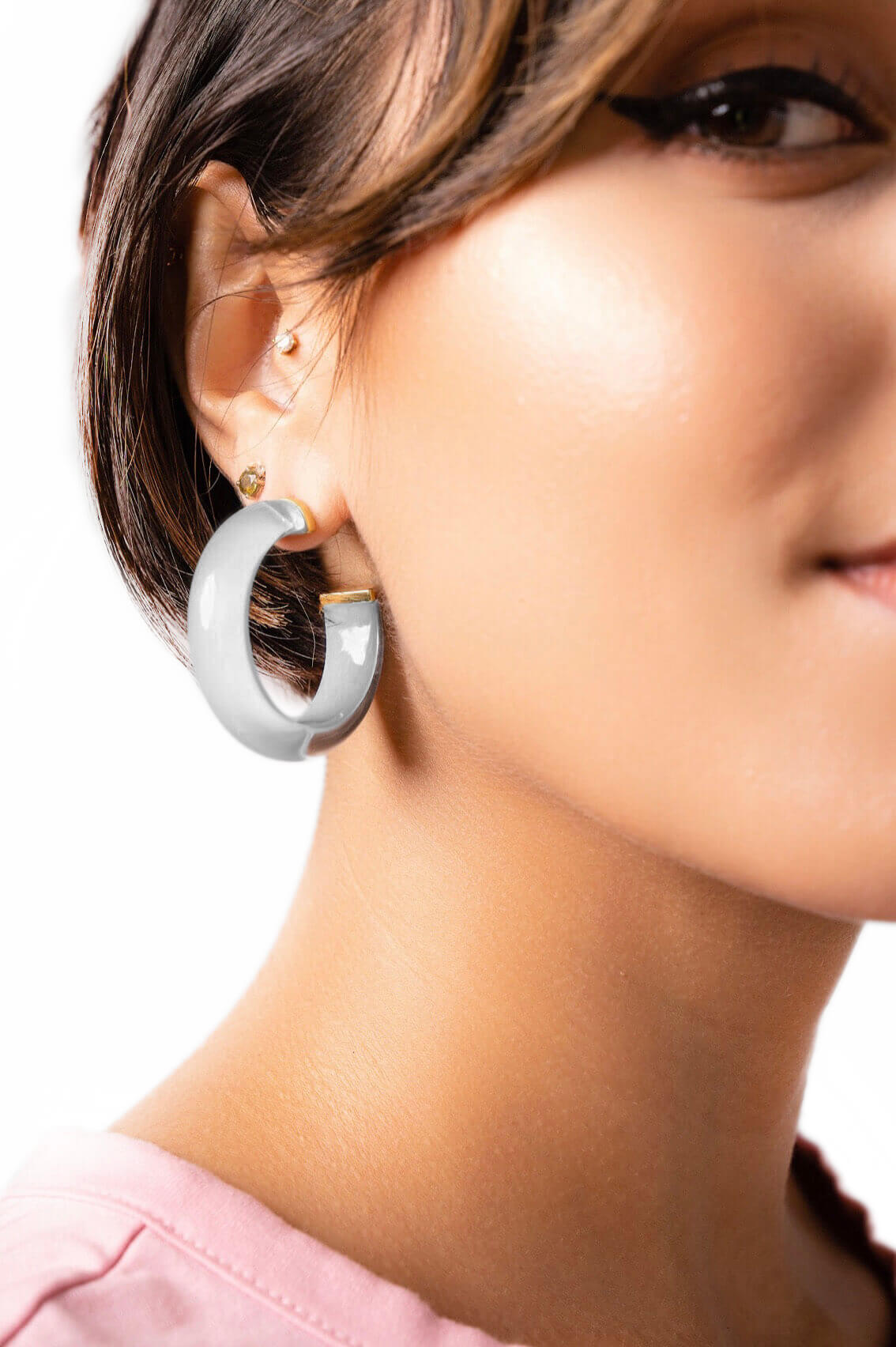 TEEK - Small Illusion Lucite Hoop Earrings | Neutrals JEWELRY TEEK GNH
