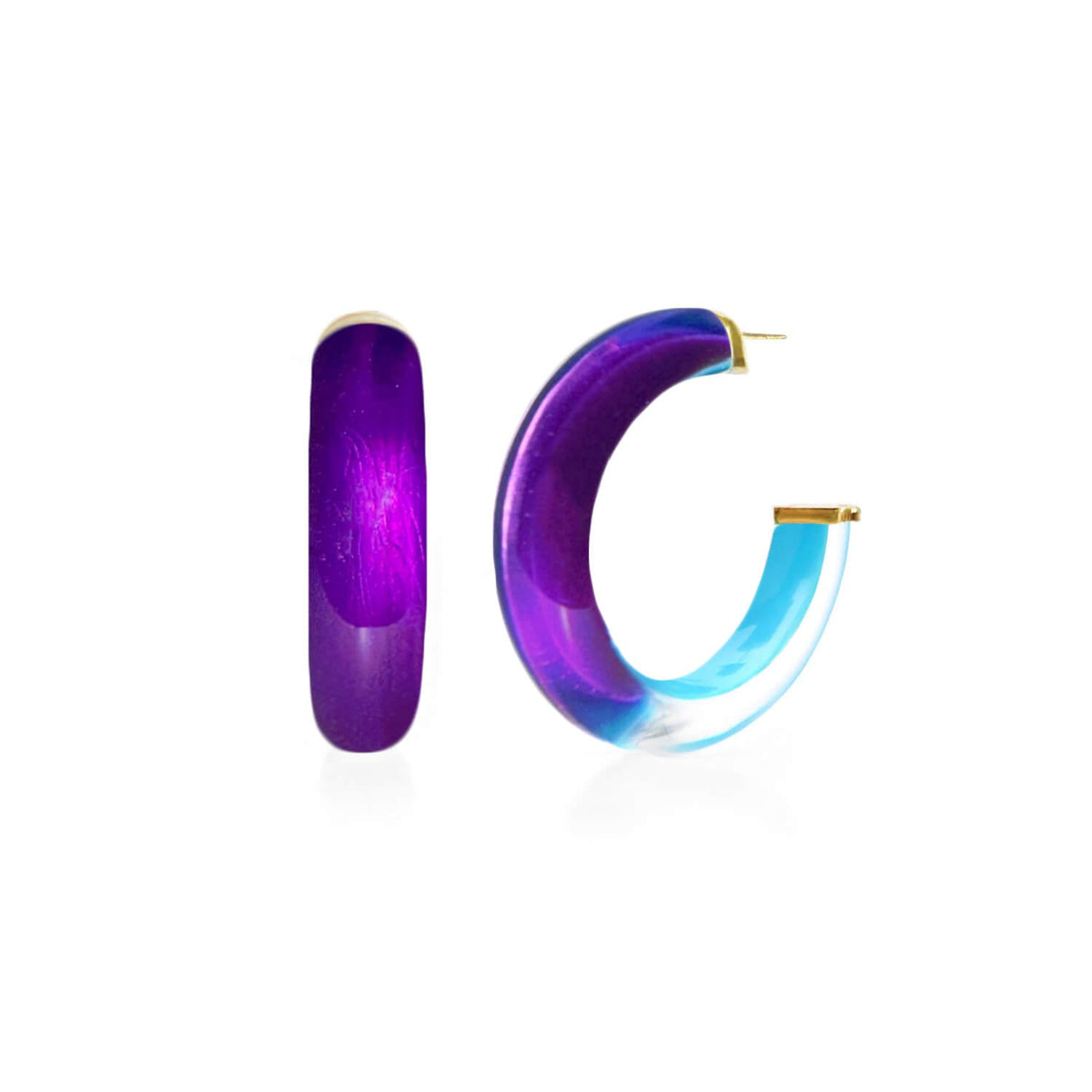TEEK - TEEK - Small Illusion Inside Out Lucite Hoop Earrings JEWELRY TEEK GNH PURPLE/BLUE