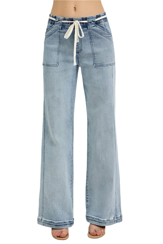 TEEK - Full Size Straight Leg Pocketed Jeans JEANS TEEK Trend Medium S