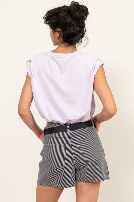 TEEK - Lavender Drawstring Hem Crop Top TOPS TEEK Trend