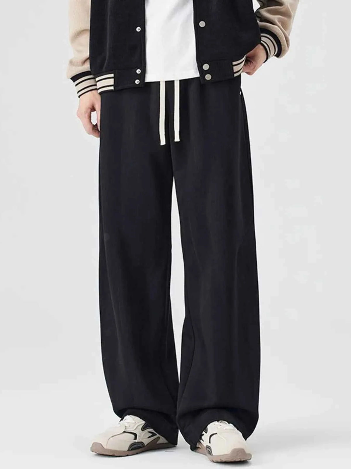 TEEK - Mens Plus Size Relaxed Fit Drawstring Casual Pants PANTS TEEK Trend Black M