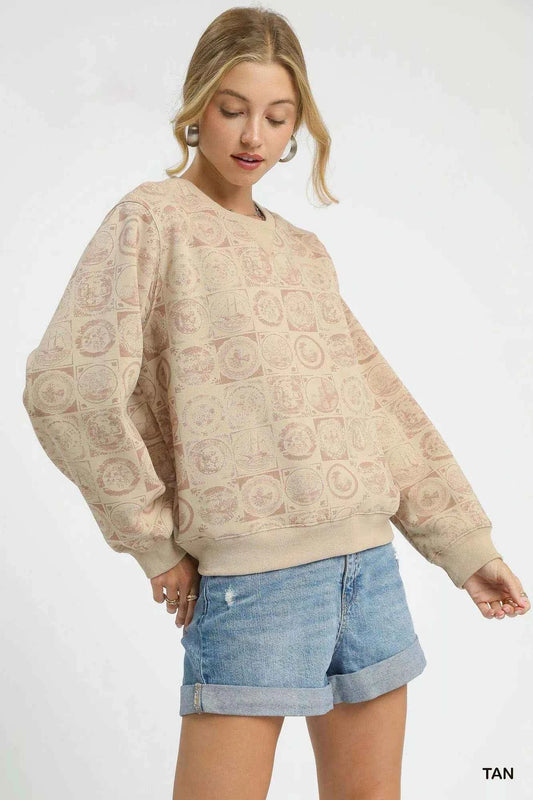 TEEK - Coin Stamp Print Sweatshirt TOPS TEEK Trend