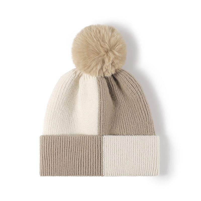 TEEK - Color Block Knit Pom Pom Hat HAT TEEK Trend Khaki