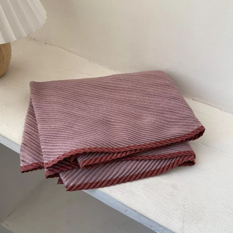 TEEK - Contrast Trim Texture Warm Scarf SCARF TEEK Trend Pink One Size