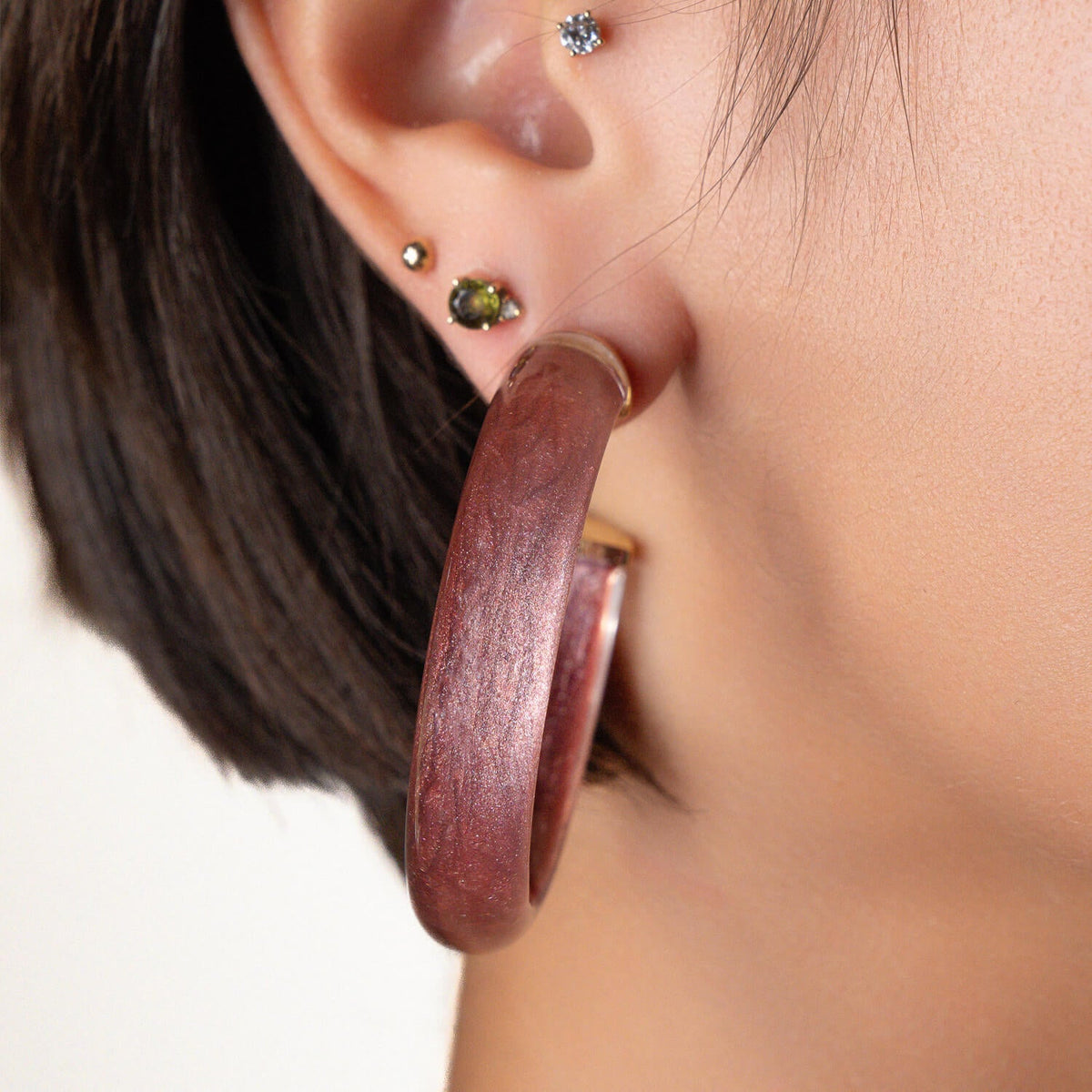 TEEK - Medium Illusion Hoop Earrings in Neutrals JEWELRY TEEK GNH