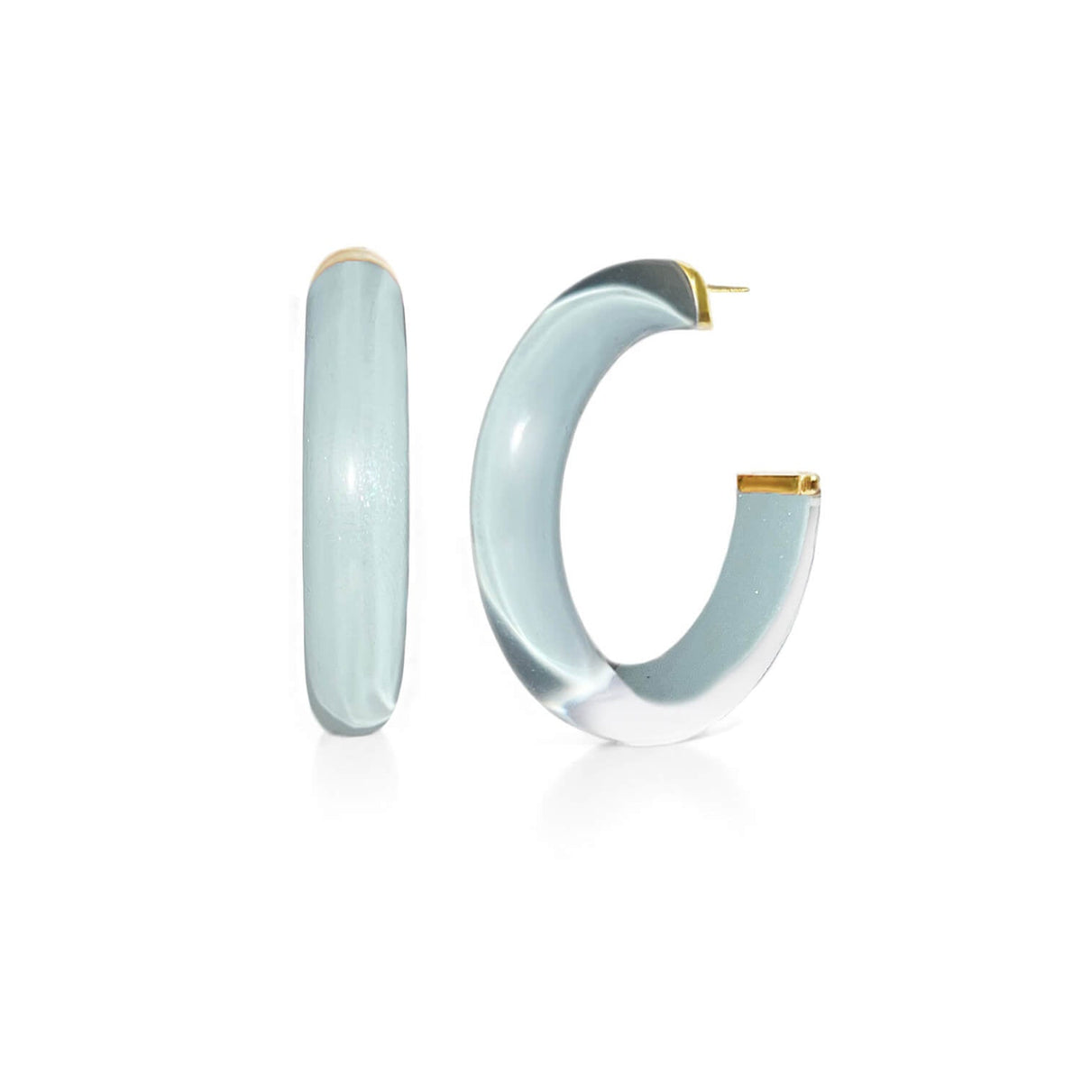 TEEK - Medium Illusion Hoop Earrings in Neutrals JEWELRY TEEK GNH GREY