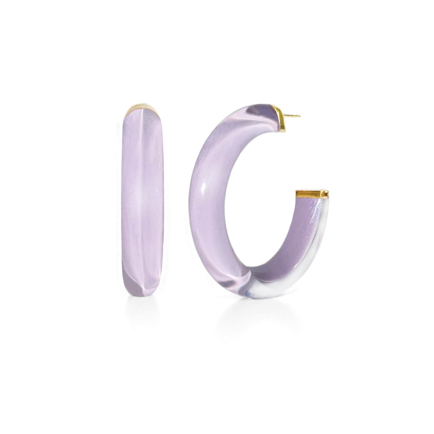 TEEK - Medium Illusion Lucite Hoop Earrings JEWELRY TEEK GNH LAVENDER