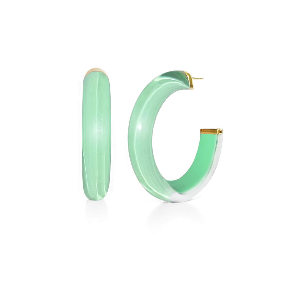 TEEK - Medium Illusion Lucite Hoop Earrings JEWELRY TEEK GNH MINT