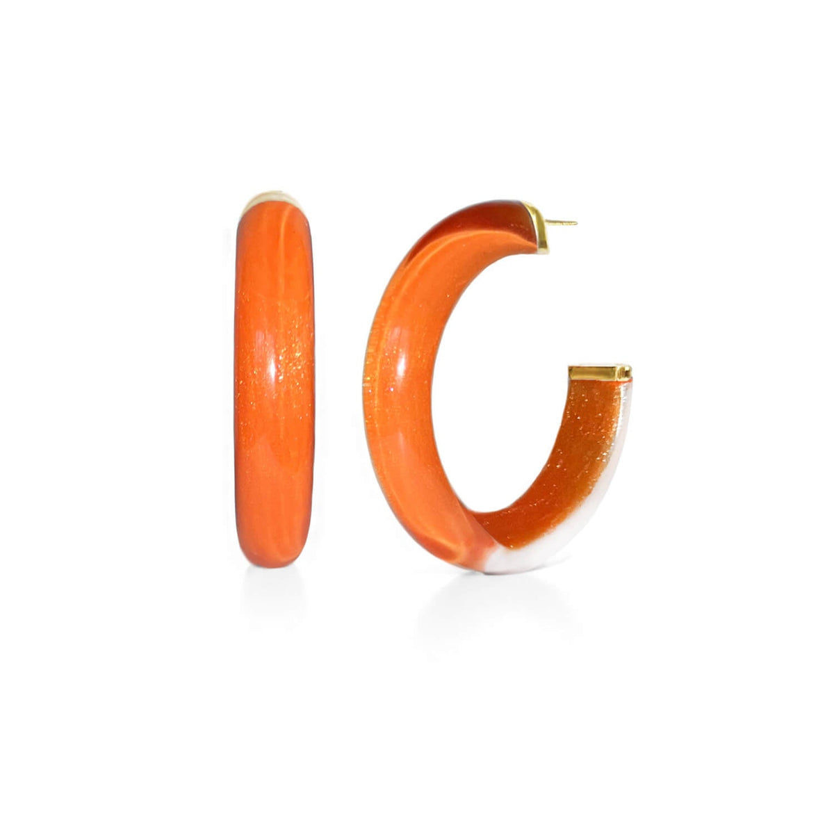 TEEK - Medium Illusion Lucite Hoop Earrings JEWELRY TEEK GNH ORANGE
