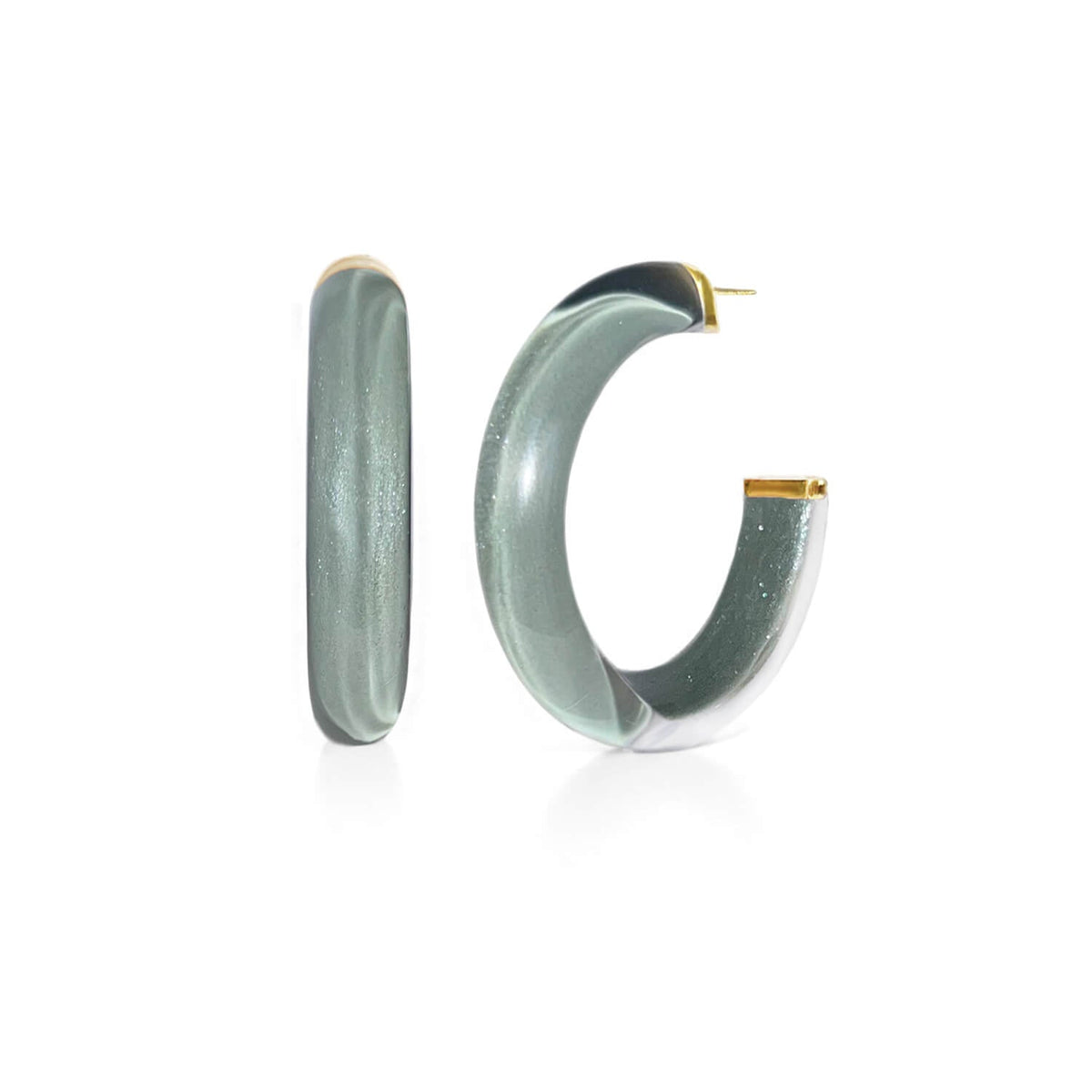 TEEK - Medium Illusion Lucite Hoop Earrings JEWELRY TEEK GNH WATERCRESS