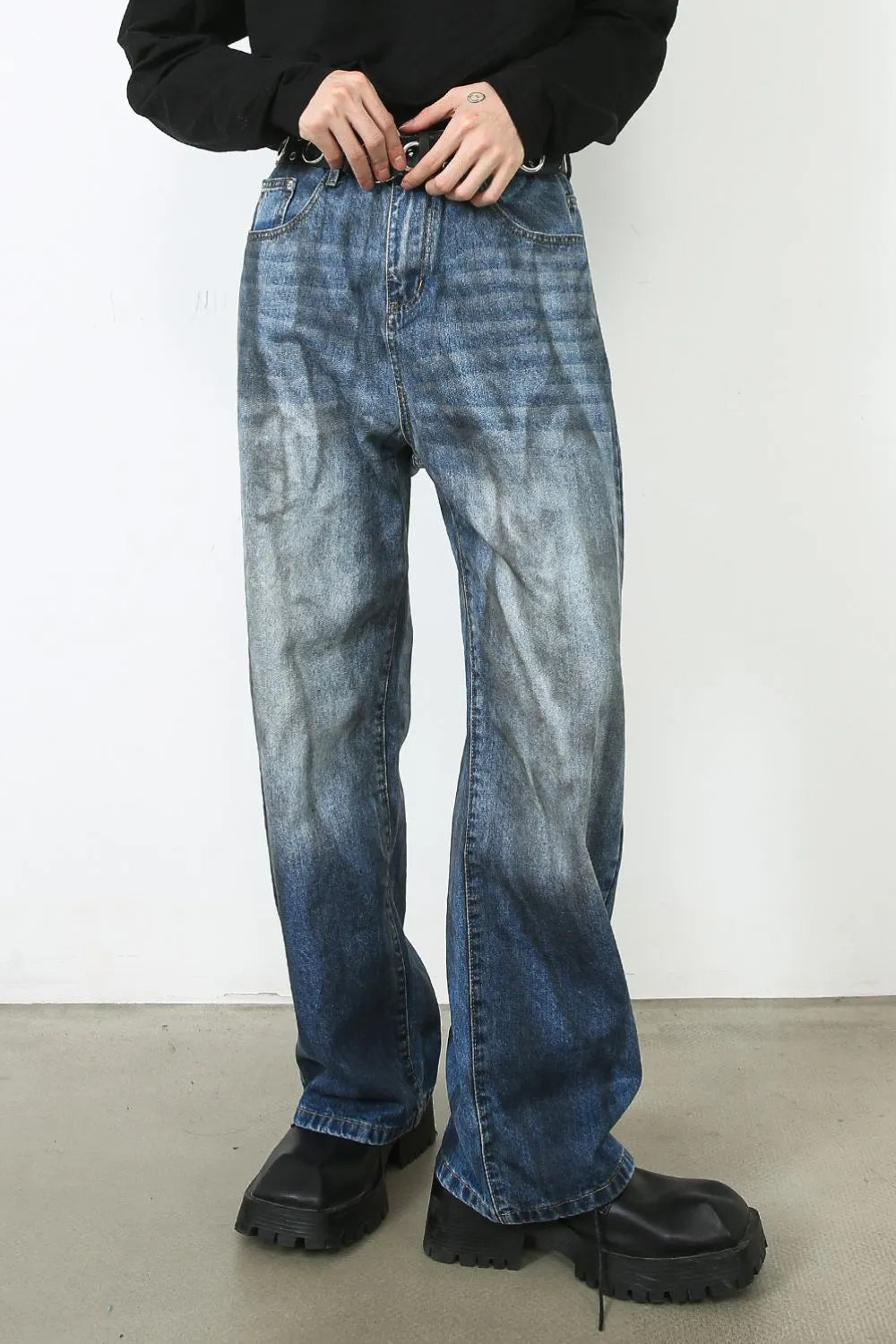 TEEK - Mens Loose Fit Medium Wash Jeans JEANS TEEK Trend