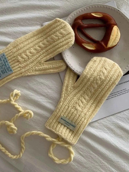 TEEK - Cable Knit Warm Mittens Gloves GLOVES TEEK Trend