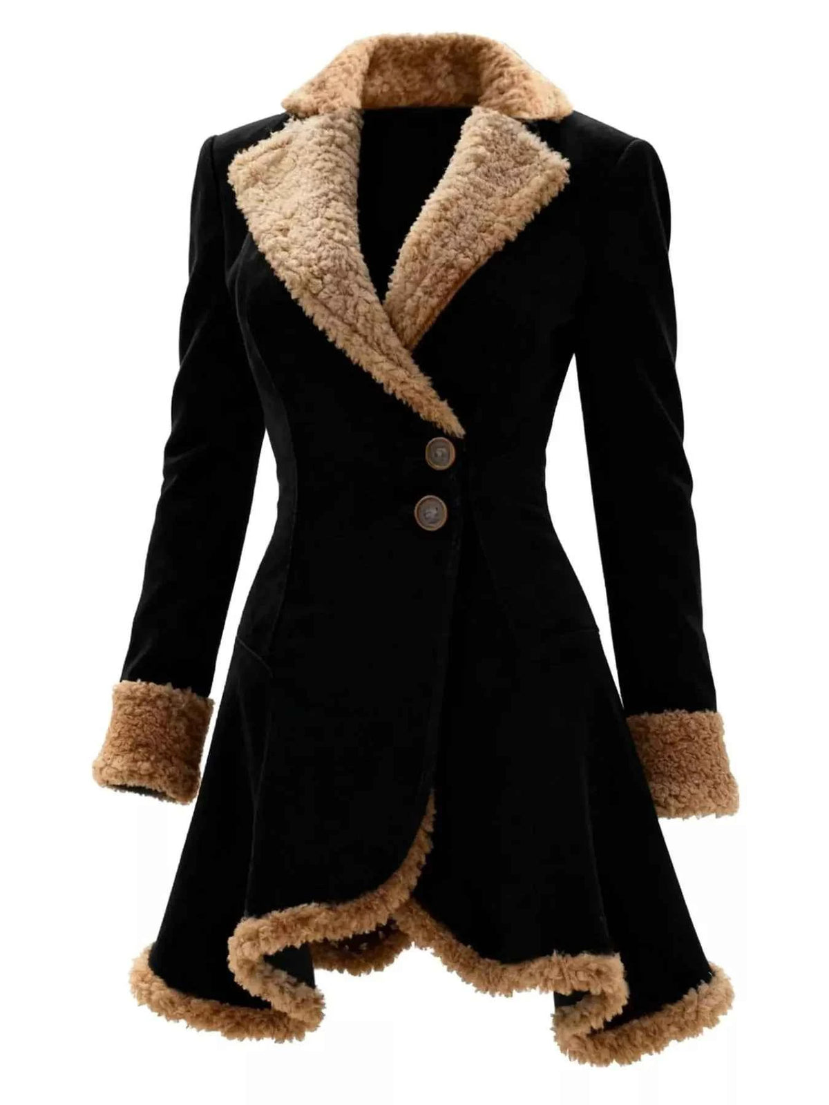 TEEK - Vintage Suede Sherpa Trimmed Winter Coat COAT TEEK Trend Black S
