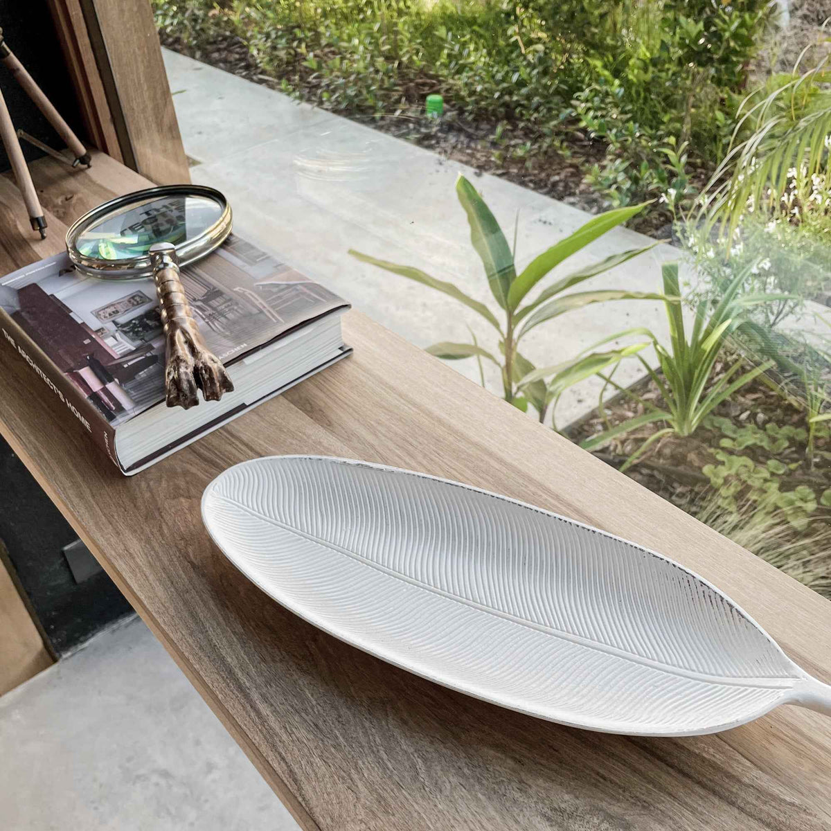 TEEK - 423 - Leaf Design Wood Tray HOME DECOR TEEK PB